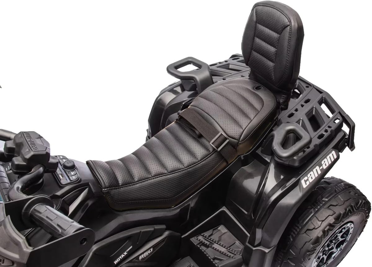 Playhouse Quad Outlander 4x4 24V - 800 WAT, Bluetooth, FM-Radio, Ledersitz, 2 Stoßdämpfer, Eva Räder, 24V 7ah, Kinderauto Kinderfahrzeug Kinder Elektroauto (Schwarz)
