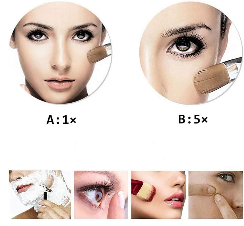 Makeup Mirror Wall Mounted Sensor Mirror Makeup Shaving Mirror LED Lighted Bathroom Mirror for Hotel Vanity with Adjustable Extendable 8 inch 5X Magnification