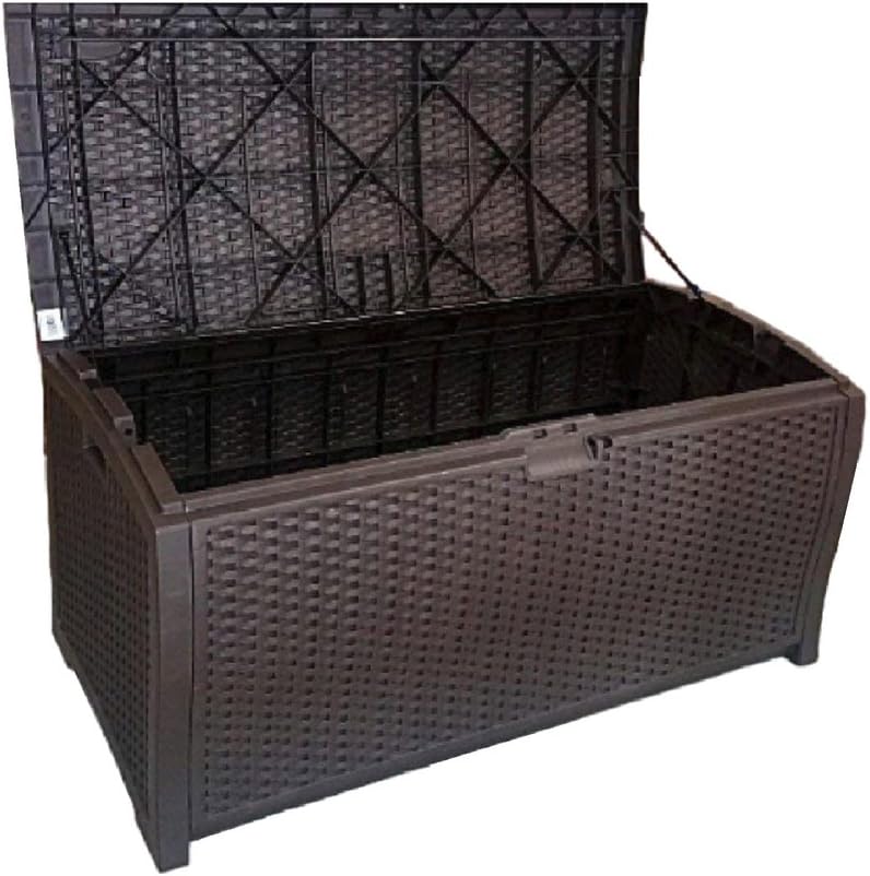 Outdoor Wicker Storage Box Patio Large Garage Kitchen Large Deck Cushions Resin Lock Bench Container Bin Shed & eBook