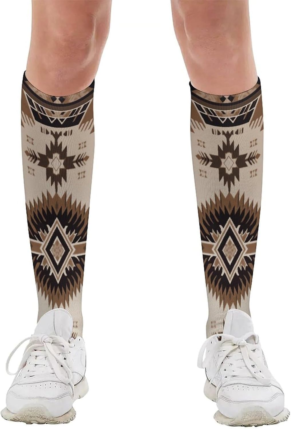 Native American Mid-Calf Socks Women Warm Knee High Socks Cozy Hiking Skiing Soft Boot Mid Calf Stocking Unisex
