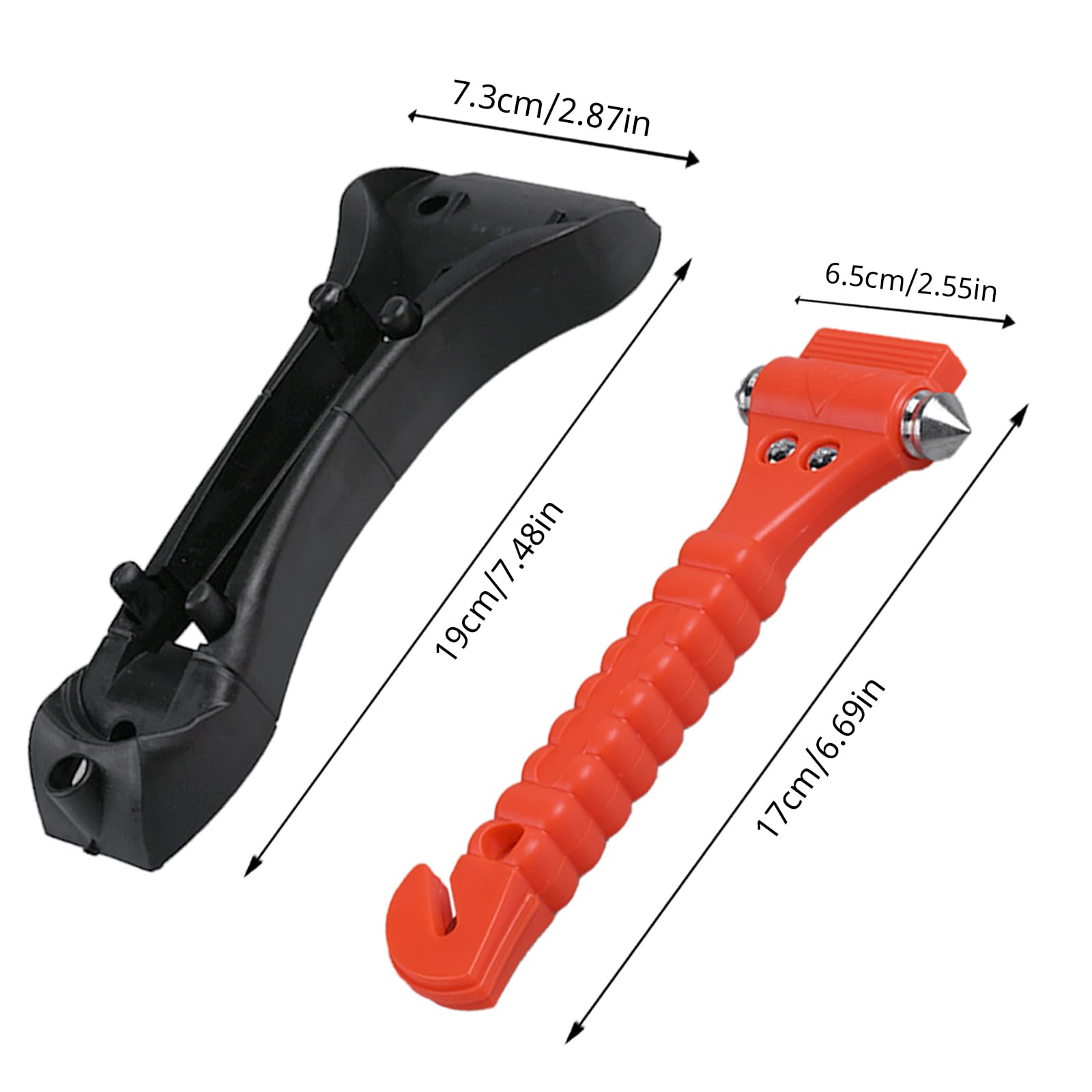 Martelletto Rompivetro E Taglia Cinture 2 In 1 - Per Emergenze Auto | Set Da 3 Pezzi - Foto 6