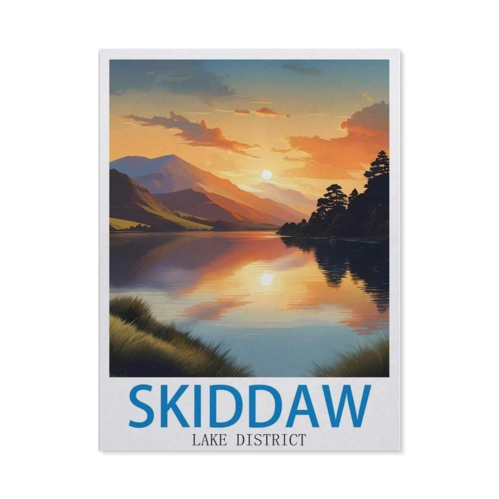 BEAYODKP 5D DIY Diamond Painting，Skiddaw Lake District（50 x 60 cm）