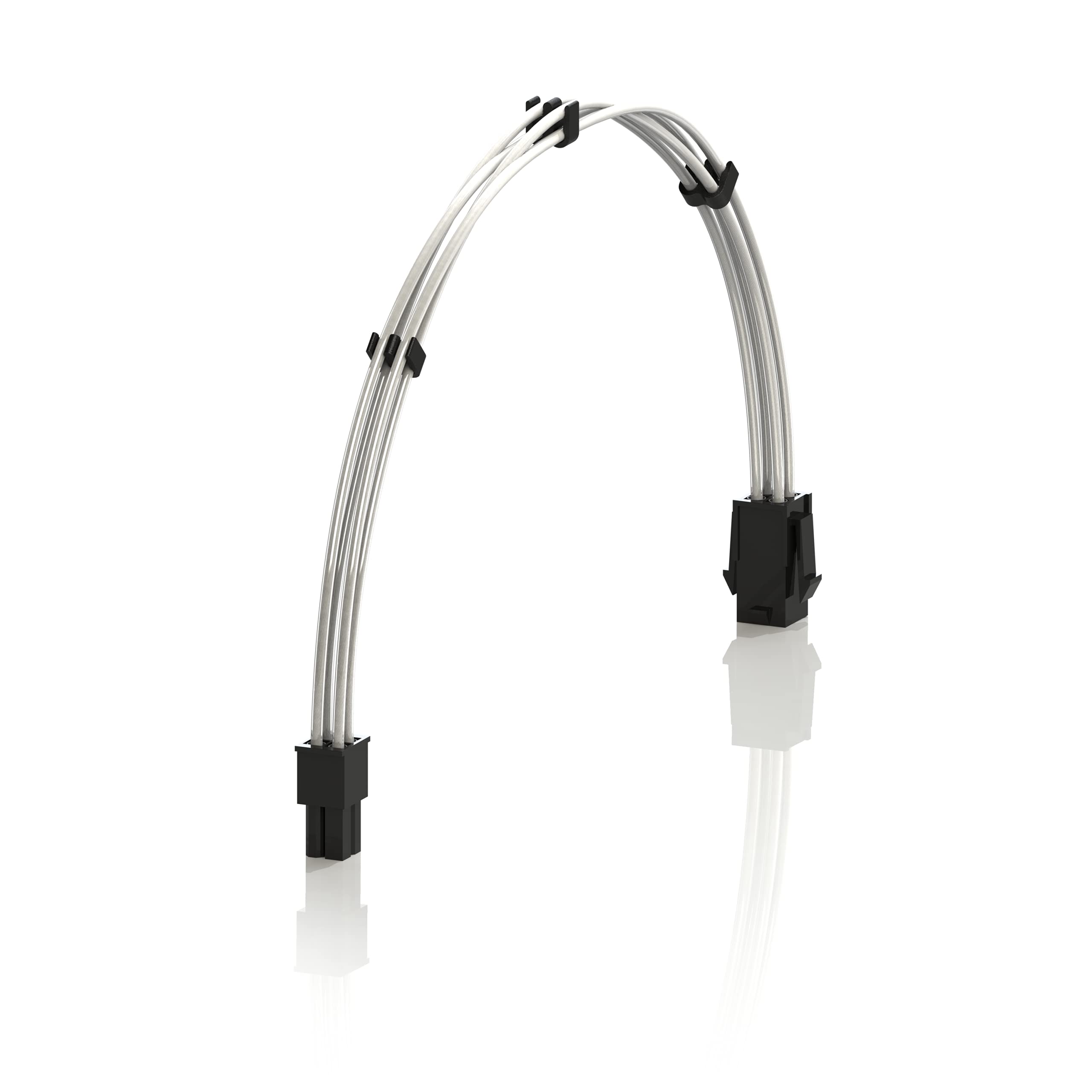 LINKUP - AVA 30cm EPS 4 Pin CPU ATX Motherboard PSU Power Supply Braided Sleeved Custom Mod PC Extension Cable w/Combs | Strong & Stiff Design | Single Pack | 300mm - Black — view 52
