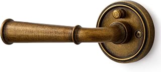 Door Handle Antique Brass Retro Privacy Vintage Door Lever, 1 Pack