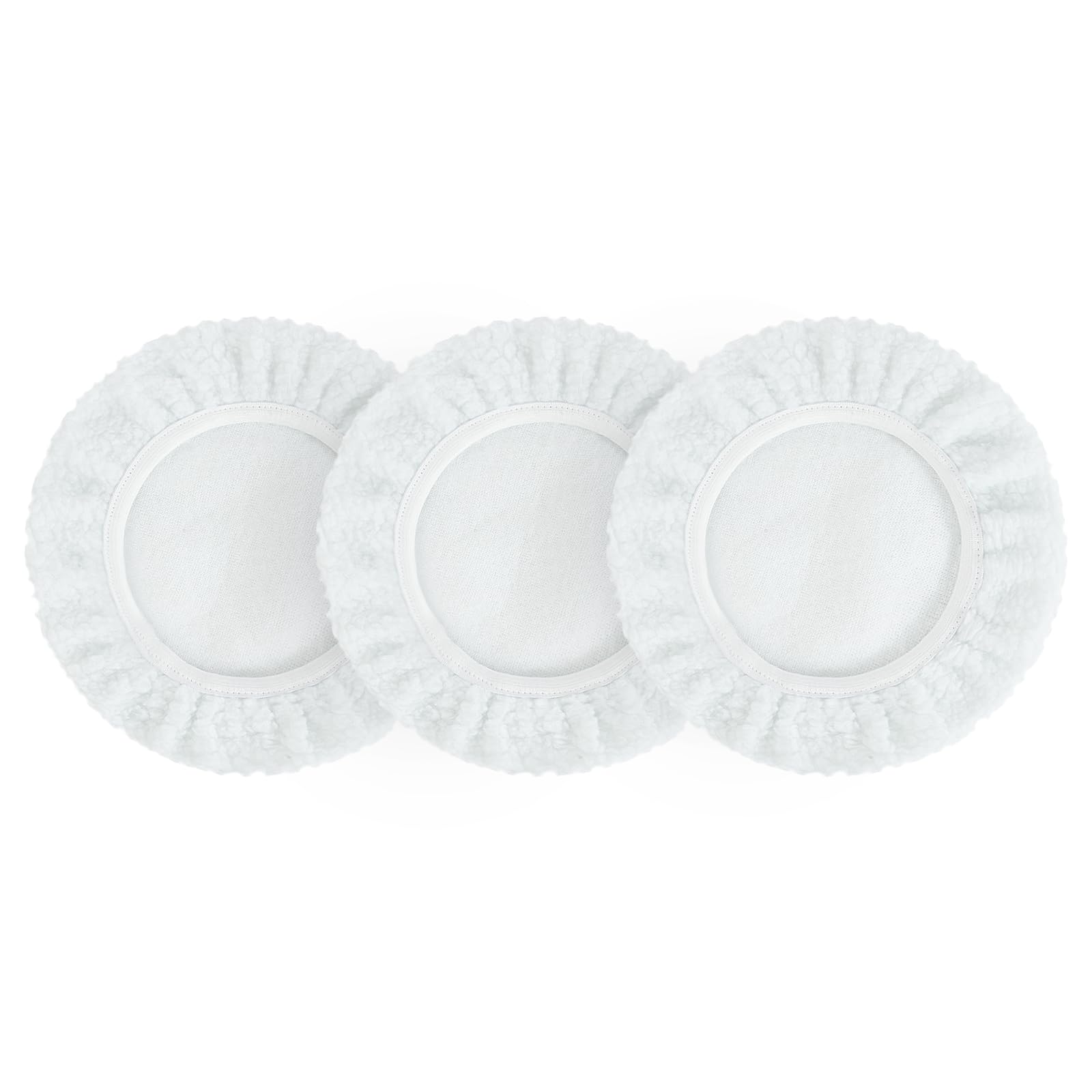 Flintronic Lot de 3 Tampons de Polissage en Laine D'agneau Ø 225 mm Système auto-agrippant