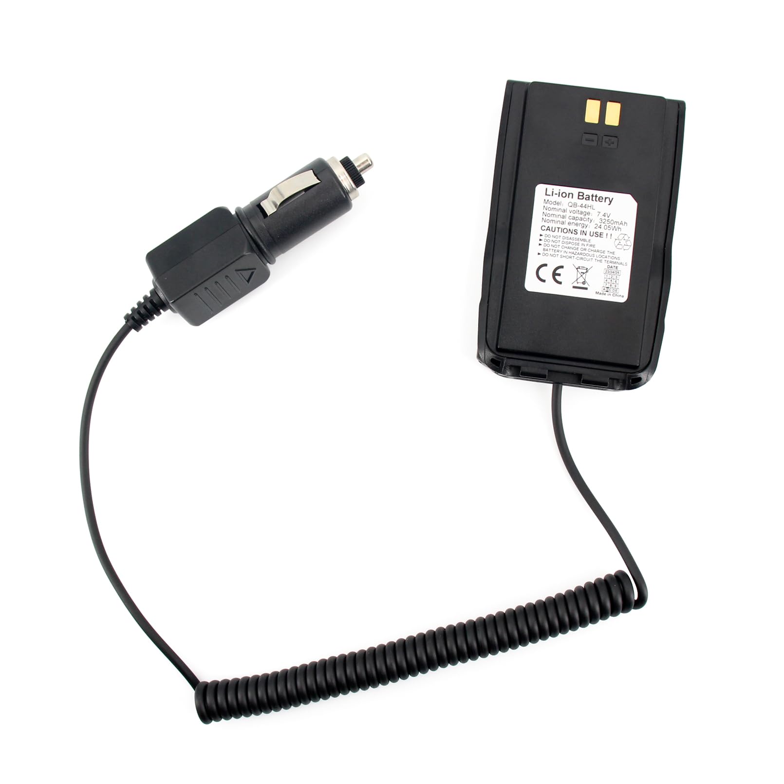 Replace QB-44HL 12V Battery Eliminator for AnyTone AT-D878UV AT-D868UV AT-D878UV Plus Series Radio with DC Adapter
