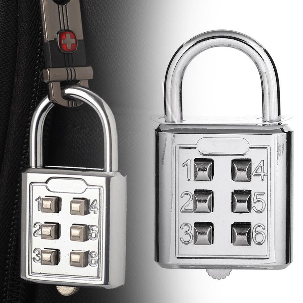 Cadenas à Combinaison Boutons 6 Chiffres Réinitialisable - Cadenas Code Extérieur Imperméable Pour Bagages, Casiers, Bureau