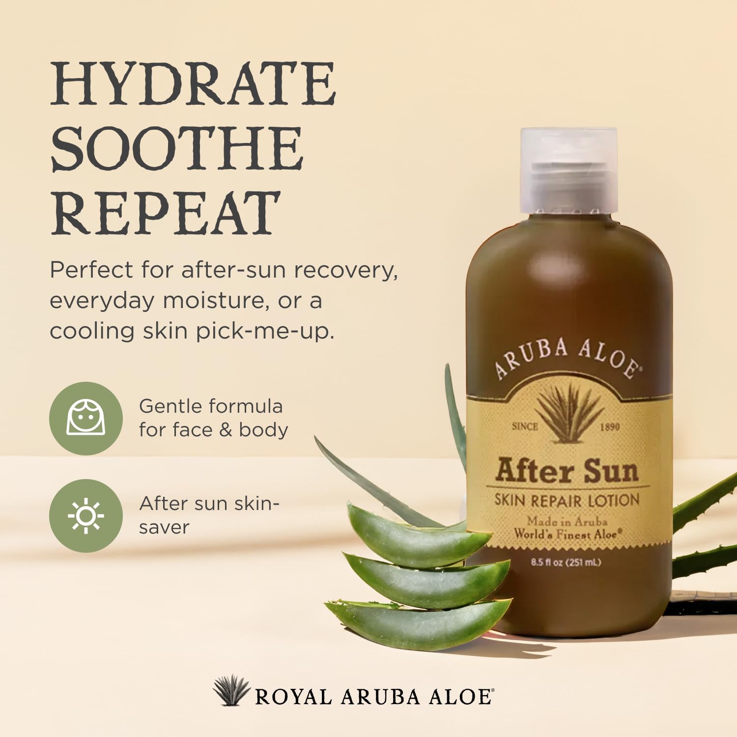 Amazon.com : Aruba Aloe After-Sun Skin Repair Lotion - Hydrating and  Soothing - Enriched with Aloe Vera - 2 oz Tube : Beauty & Personal Care
