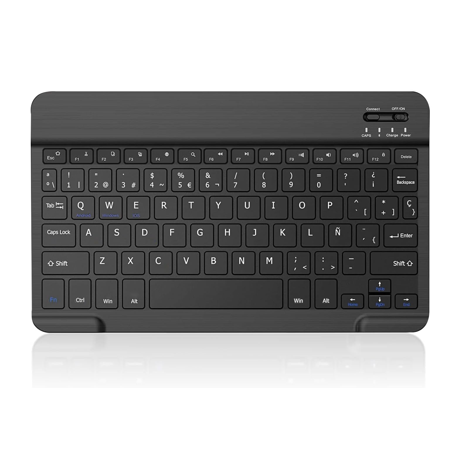 Teclado Bluetooth Inalámbrico, 10” Tablets Teclado Universal Recargable para para iPad, iPad Pro, iPad Air, Tableta Android/Samsung/Huawei/Honor/Xiaomi, QWERTY Español Ñ, Negro
