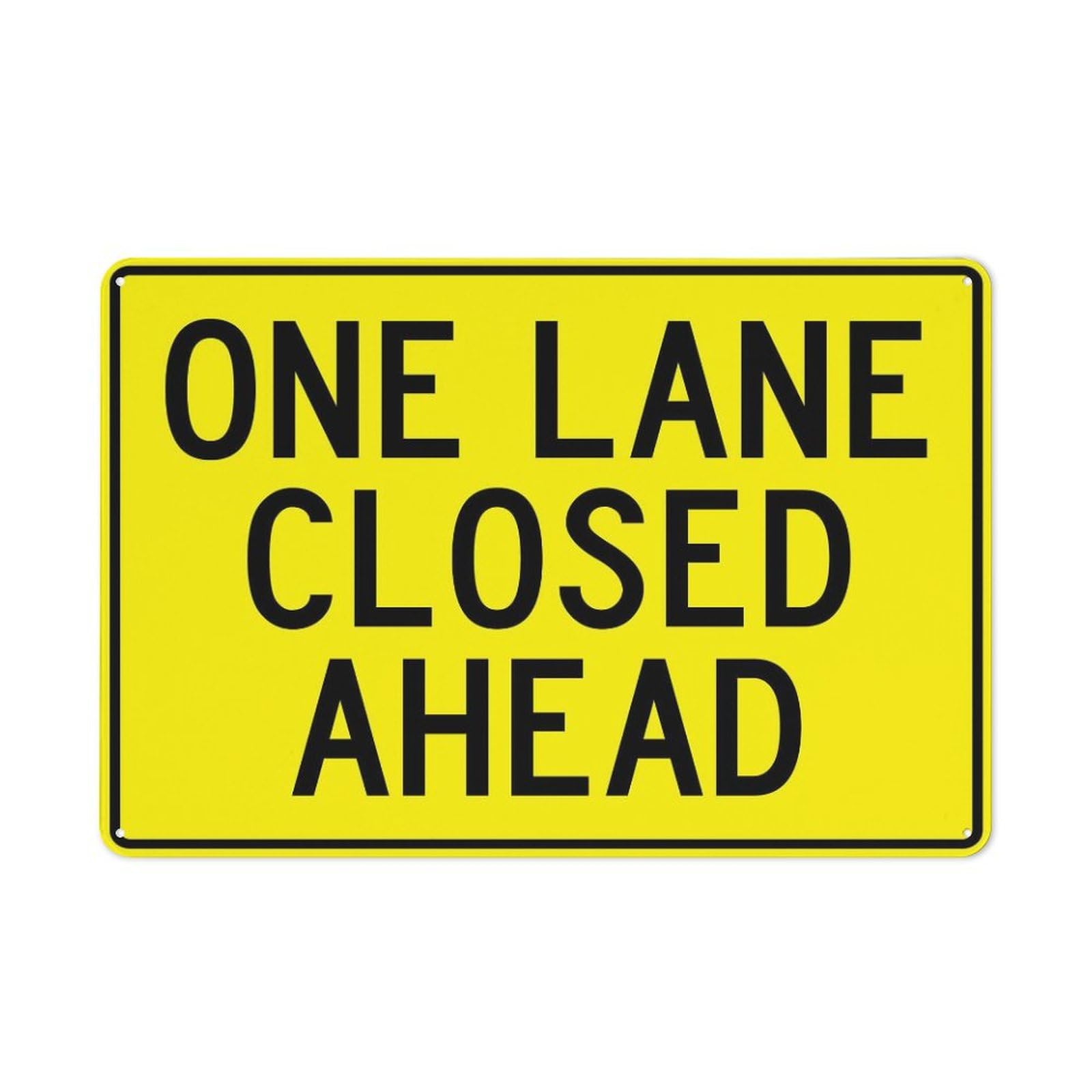 Xewazd A2029 Tin Sign One Lane Closed Ahead 8"X12" Aluminum Sign - Rust-Resistant, Weather-Durable, Easy To Mount