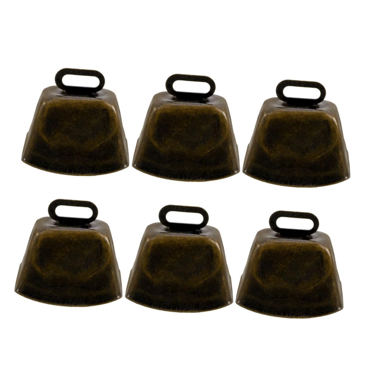 Mipcase Metal Cow Bells for Christmas Decor Vintage Style 6 Pack Rustic Farm Bells for Pet Ring Necklace
