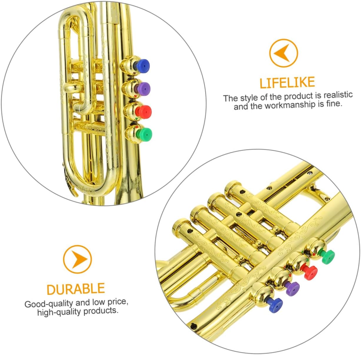 1pc Simulation Trumpet with Four Tones Music Fake Trumpet Model for Kids