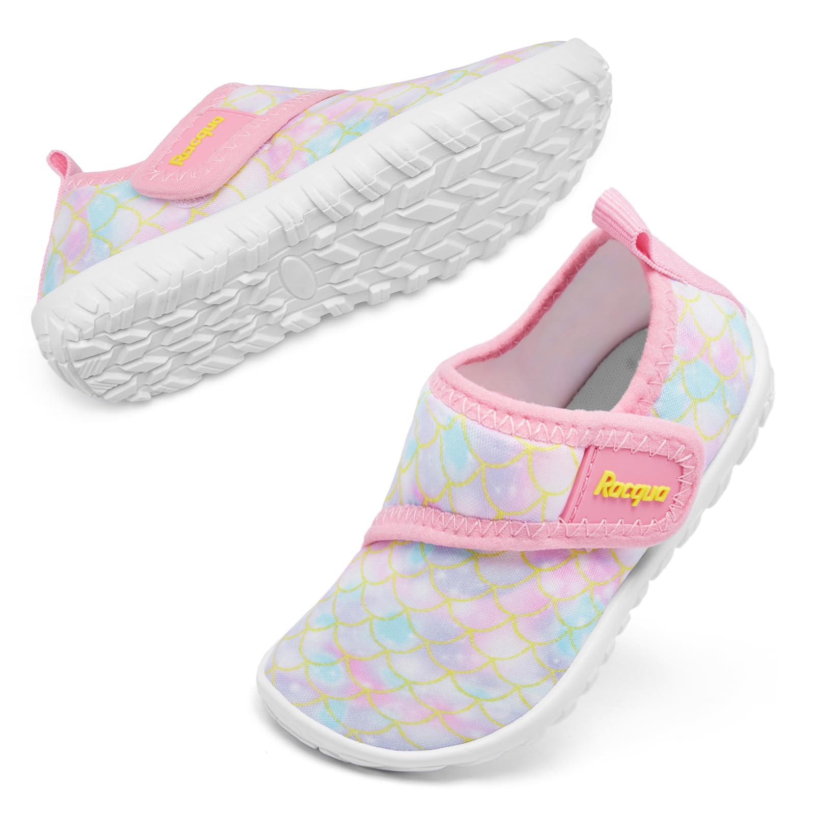 Racqua Baby Water Shoes Barefoot Quick Dry Beach Swim Pool Shoes Aqua Sport Boating Surfing Lightweight Shoes Infant Girls Mermaid 12-18Months