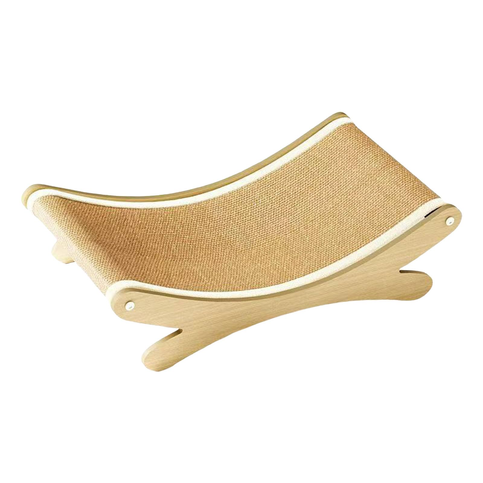 Lit 2-en-1 en sisal pour chat avec griffoir pour chats de grande taille - Hamac avec coussin en sisal, meuble en bois pour chat pour griffer et se reposer (Khaki 1 pièce)