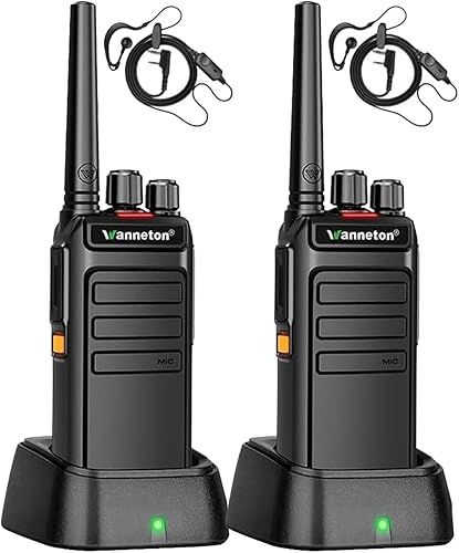 Miniatura 1 de Paquete de 2 radios portátiles impermeables recargables de largo alcance con copia de frecuencia inalámbrica, compatible con la mayoría de las