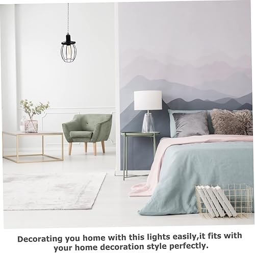 Miniatura 5 de DOITOOL Lámpara solar de hierro forjado, luces colgantes de jardín, luz colgante de energía solar, lámpara de araña negra al aire libre, decoración