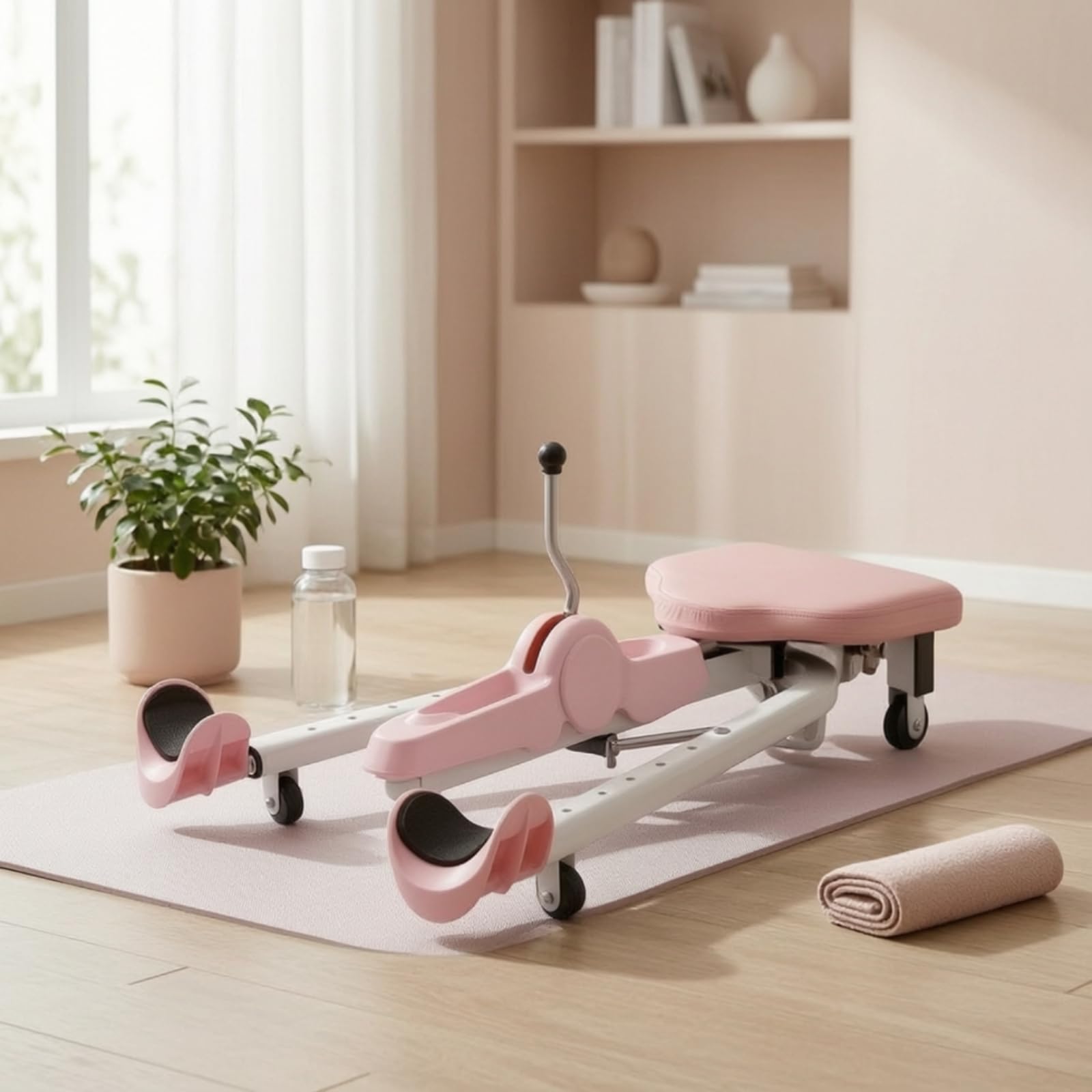 Entrenador de Estiramiento de Piernas Aparato de Estiramiento Máquina de Apertura de Caderas Banco de Splits con Asiento Acolchado y Respaldo para