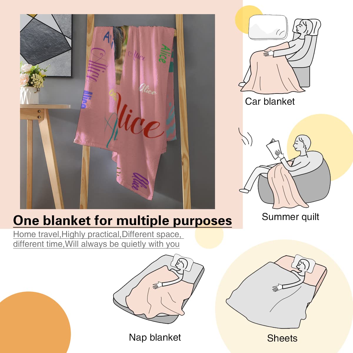 Personalized Photo Blanket For Baby Girl - Custom Picture Blanket, 15 Colors, 40x60 Inches - View #8