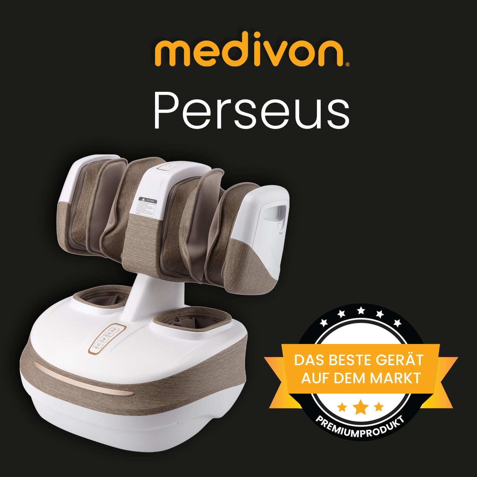 Medivon - Masseur Pieds Mollets Perseus MV-PERSEUS - Shiatsu Chauffant Compression Air 3D - Réflexologie Plantaire 3 Intensités - Soulagement Jambes Lourdes