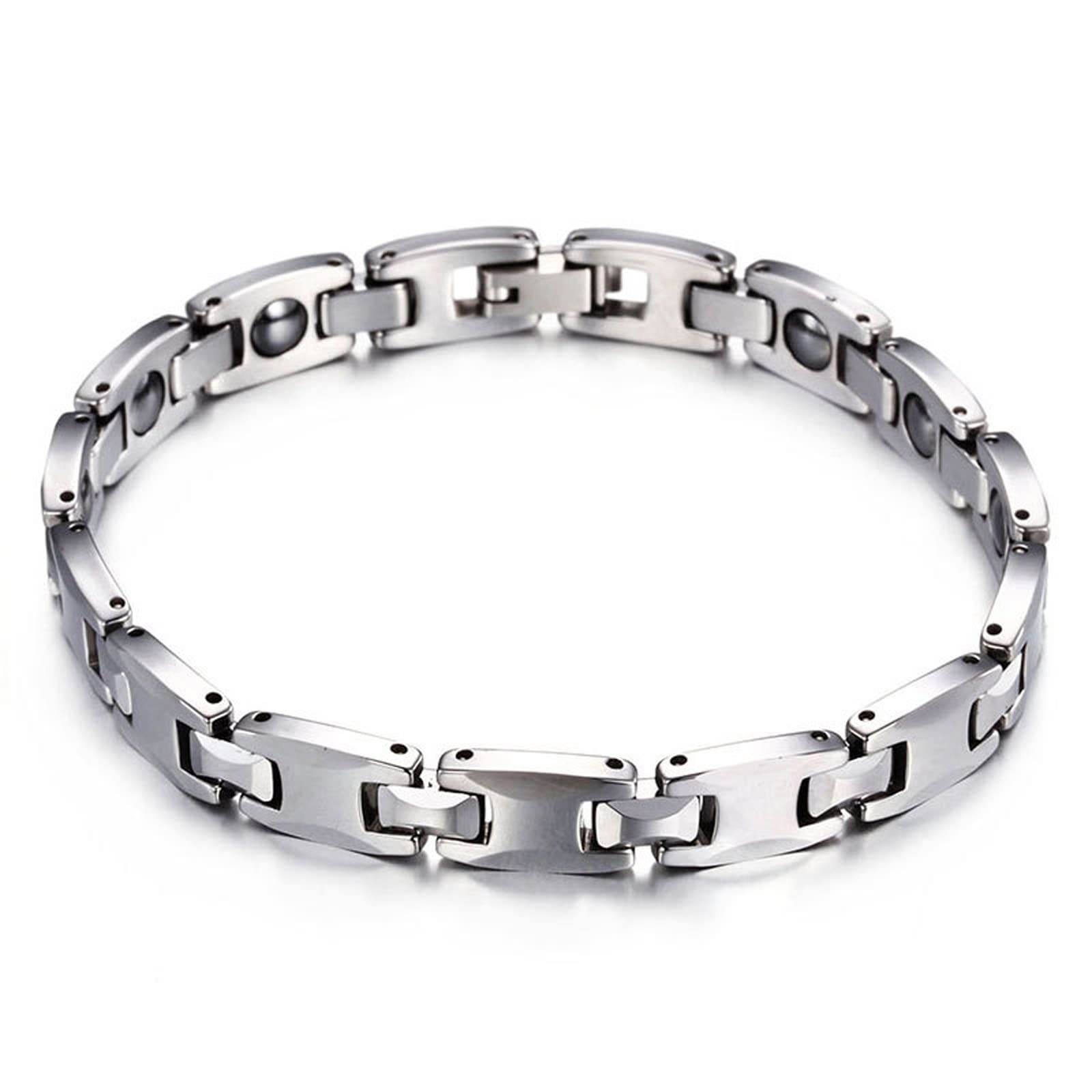 Bransoletki z zawieszkami, bransoletka Best Friends srebrna bransoletka magnetyczna ze stali nierdzewnej design 205 x 10 mm dla mężczyzn