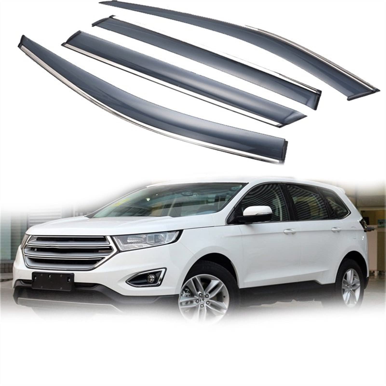 Auvent fenêtre Ford Edge finition fumée aérodynamique visière pluie