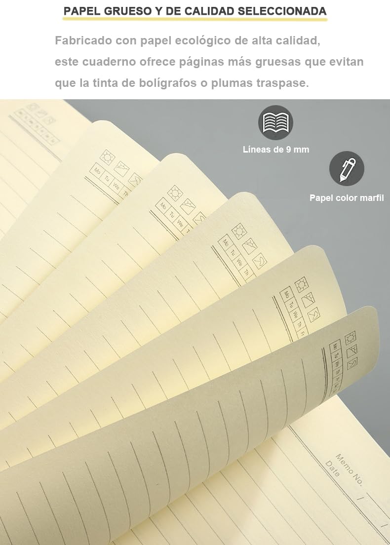 Cuaderno Rayado A5, 360 Páginas, Cuadernos De Tapa Dura A5, Diarios De