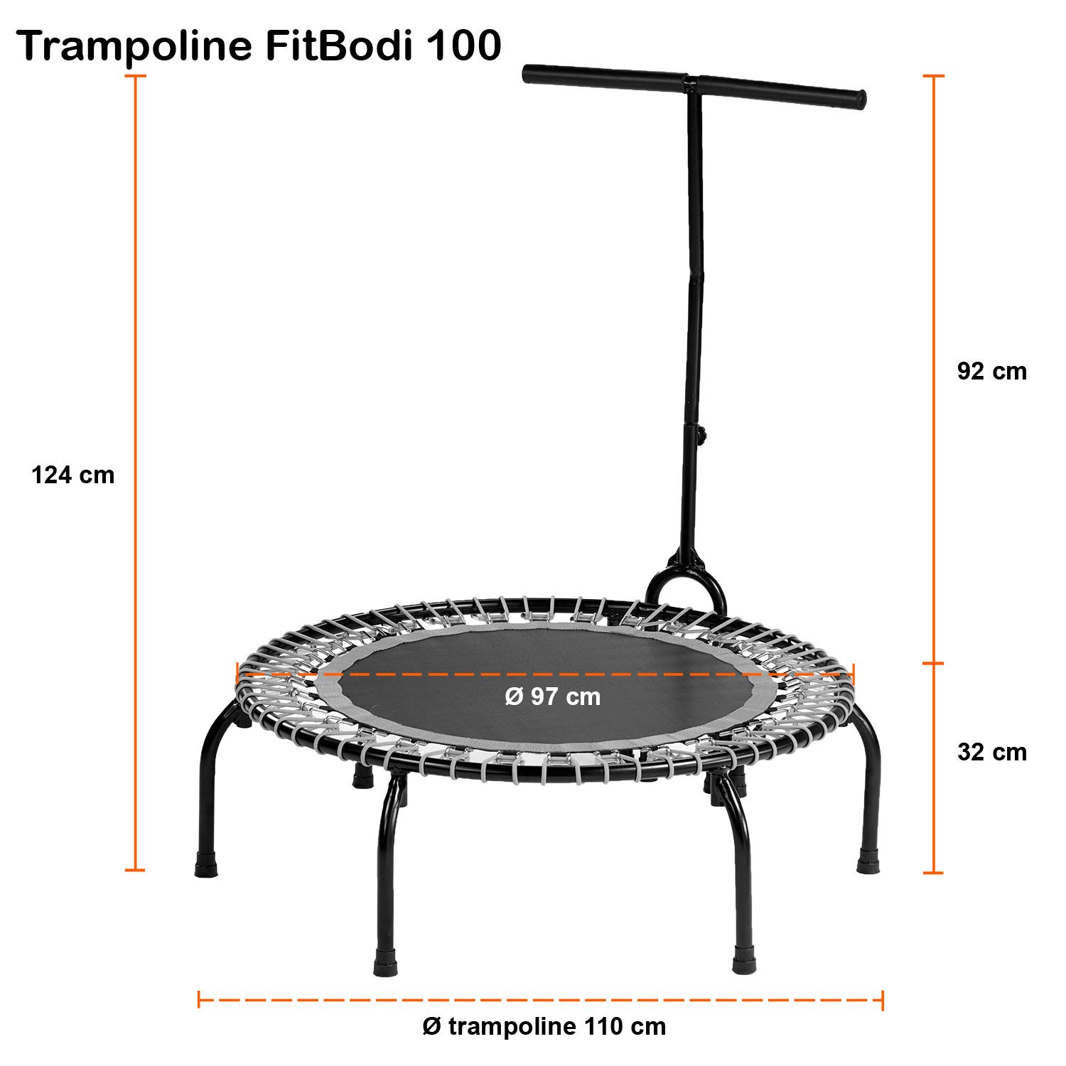 Kangui - Mini Trampoline Fitness FitBodi - Qualité Pro - Usage Sportif et Bien-être - certifié par Le CRITT
