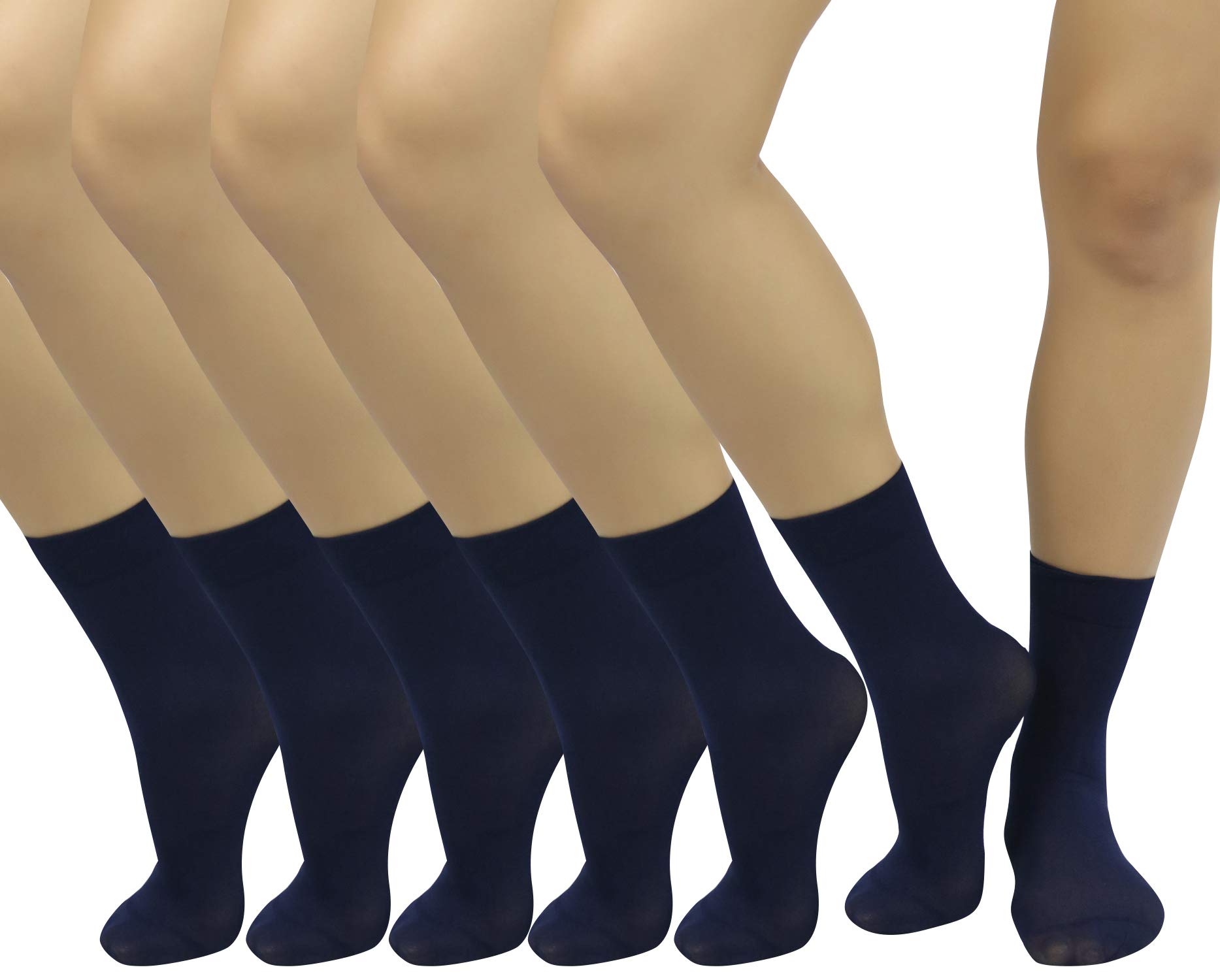 ToBeInStyle Womens Pack of 6 Trouser Solid Print Anklet Socks