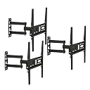 BonKaso Heavy Duty Full Motion TV Wall Mount Bracket for 20 to 55 Inch LED/LCD/OLED TVs | Dual Arm Articulating, Swivel & Tilt Adjustable TV Wall Stand | Supports Up to 35kg | Black | Pack of 3 gallery image
