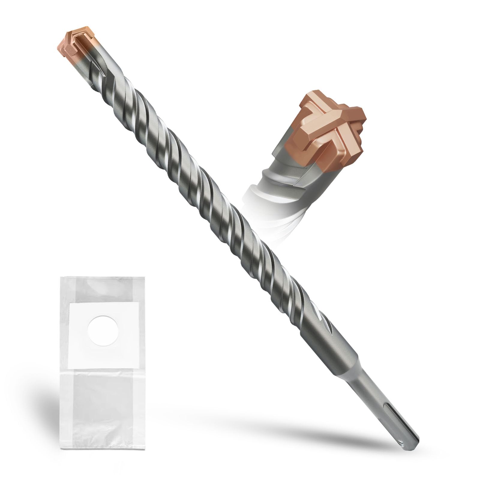 METOTY SDS Plus Hammer Drill Bit 18mm×260mm, with 4 Carbide Cutting Edges, Head with Coating, Masonry Drill, Hammer Drill