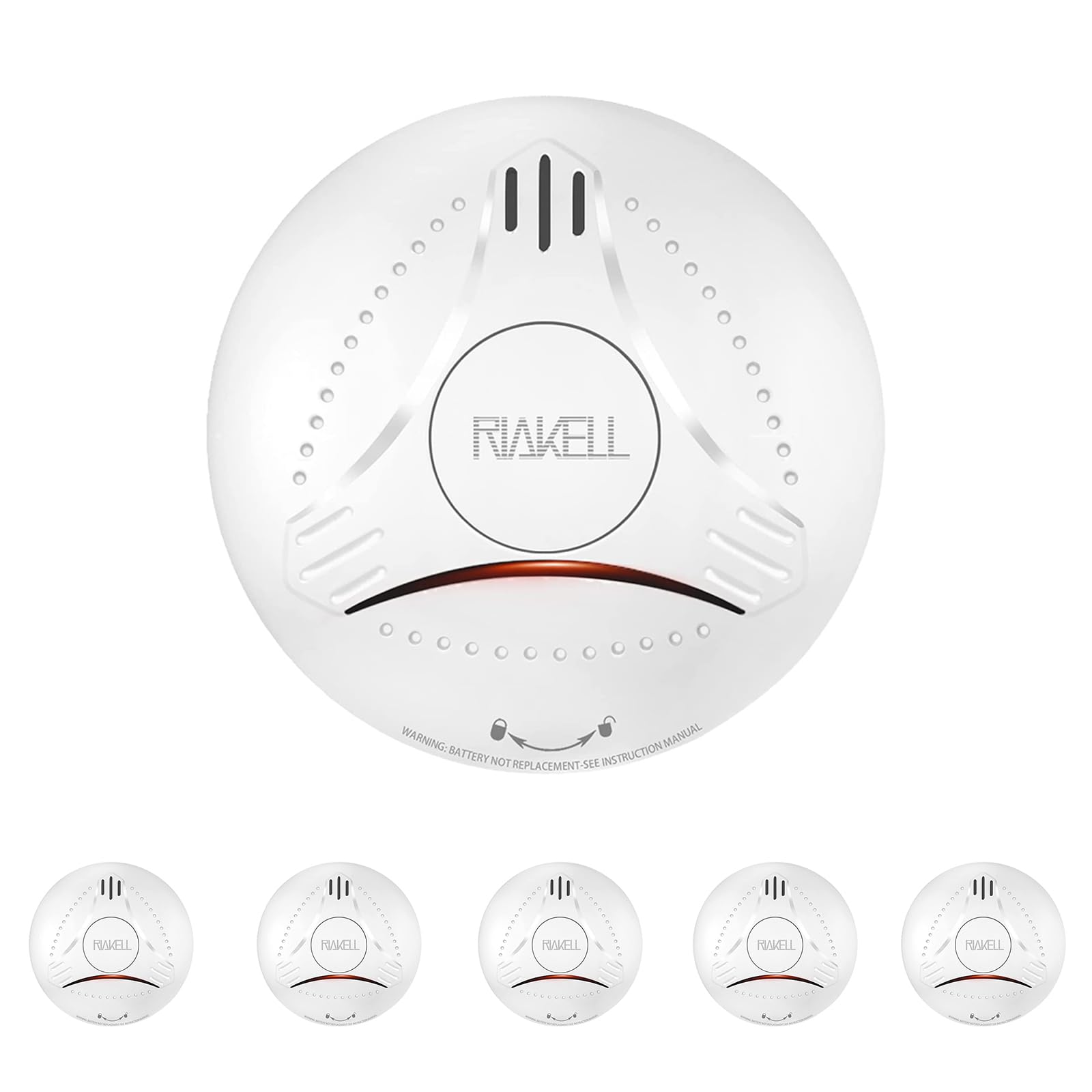 Rauchmelder 5er Set, Feuermelder 10 Jahre Batterie, 85 dB H?rbarer Alarm, 14604 gepr¨¹fter, FamilieRauchwarnmelder Feuermelder mit Fotoelektrischem Sensor
