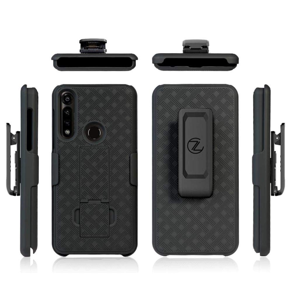 For Motorola Moto G PLAY (2023), Holster Belt Clip Phone Case W/ Tempered Glass - View #9