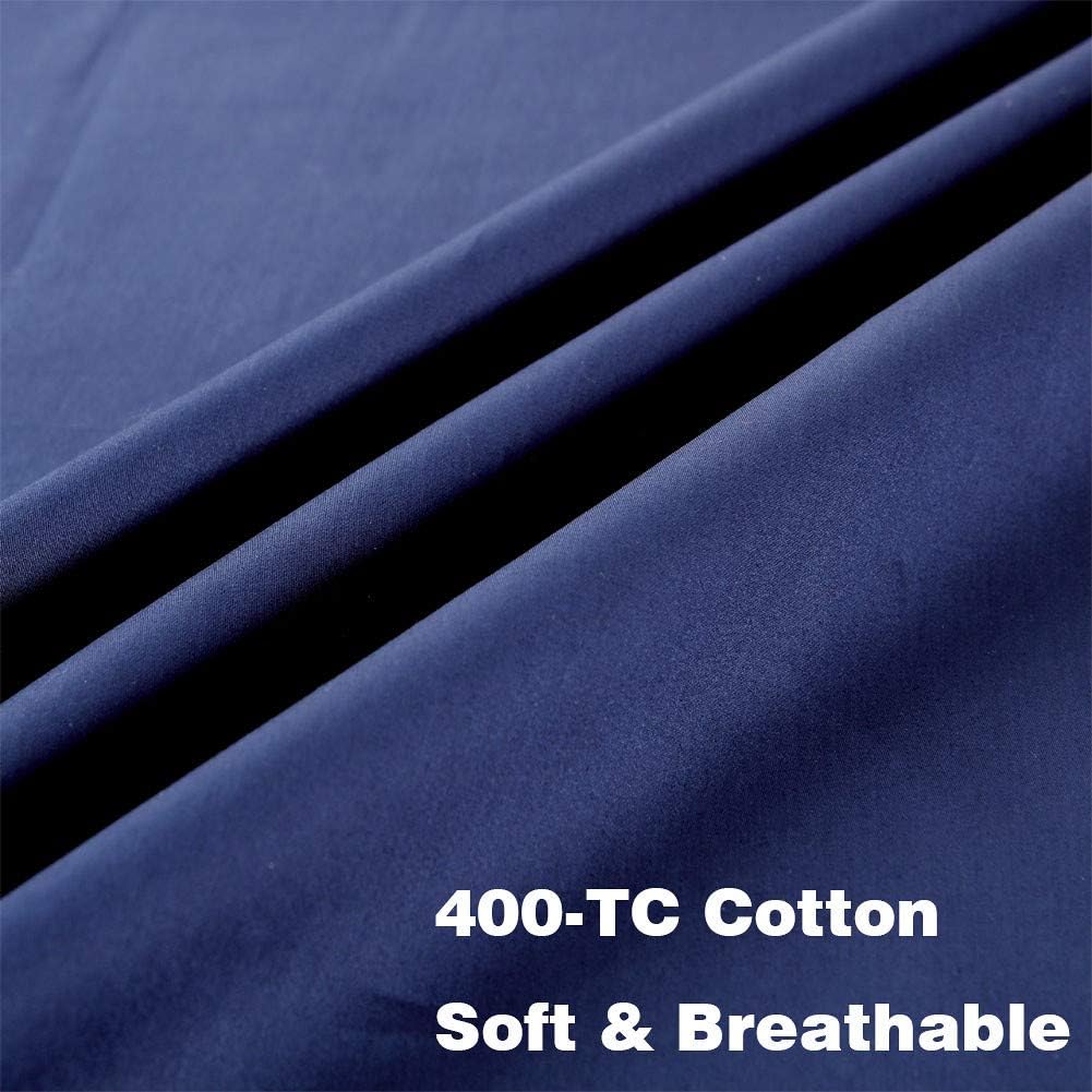 48x72 Duvet Cover for Weighted Blanket Cover All Brand, Silk Cotton Weighted Blanket Cover with 8 Ties, Navy