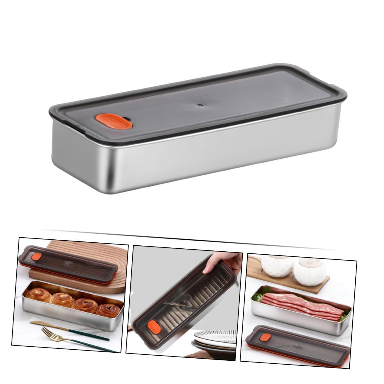PRETYZOOM 5 Unidades De Caja De Tocino De Carne Contenedor De Almacenamiento Hermético Caja De Almacenamiento Para Refrigerador Contenedores Sellados Para Alimentos Contenedor Hermético