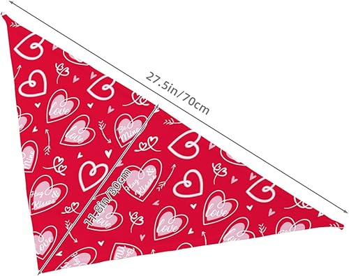 Miniatura 2 de Pañuelo rojo para perro con flecha de amor para el día de San Valentín, bufanda triangular, baberos, accesorios para mascotas, pañuelo para gatos