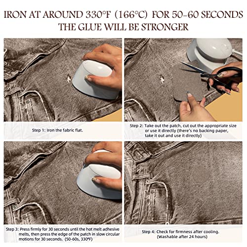 Image of KING MOUNTAIN Iron-on Repair Patch 20 Pcs Pack,Denim Patches for Jeans Kit 3 inch by 4-1 /4 inch, 100% Cotton Denim Iron-on Repair Patch,Jeans and Clothing Repair and Decoration Kit (Five Color 2.0)