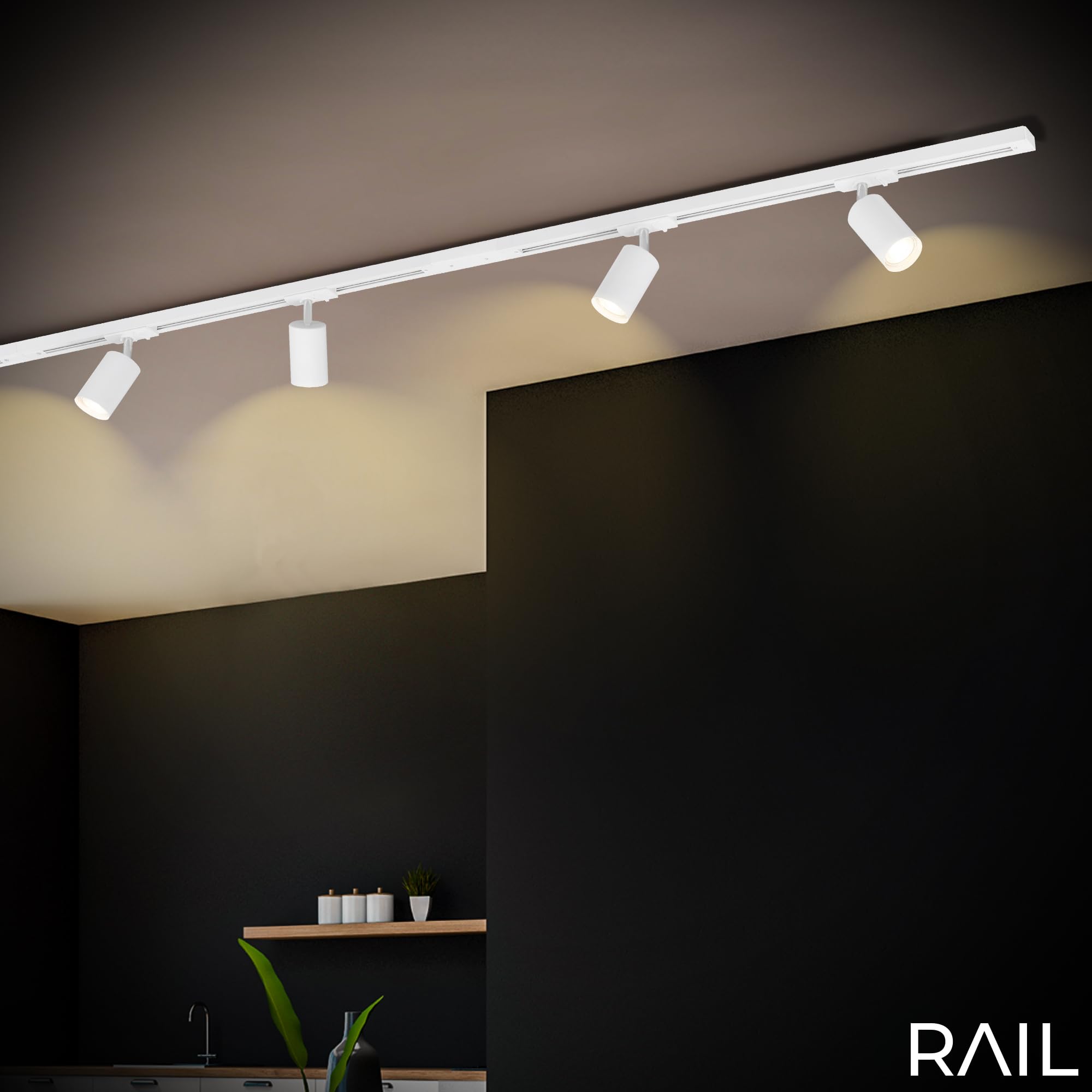 1-40 X2 ＆ LED Retrofit kit セット BRILONER - Zestaw startowy do szyn szynowych, 4x GU10 Reflektory