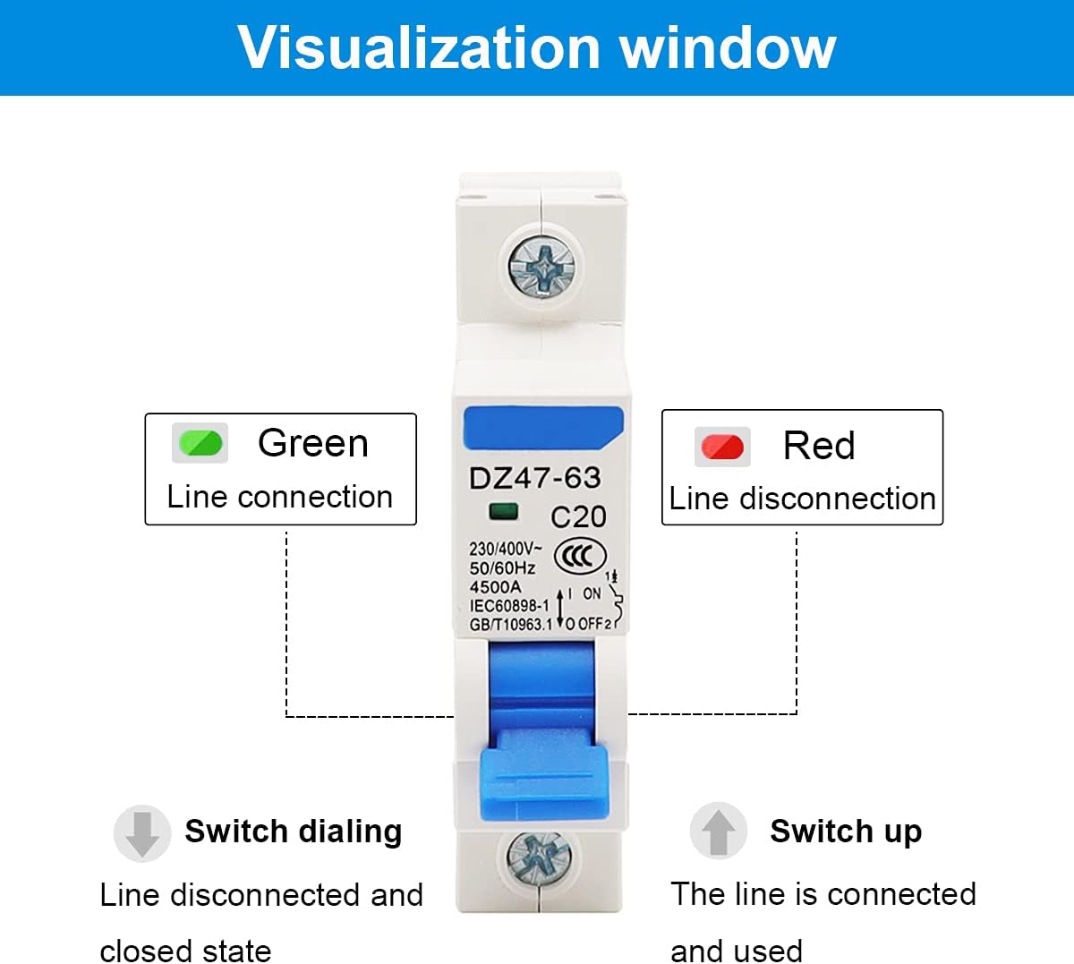 weideer 2pcs Miniature Circuit Breaker DZ47-63 C20 230V/400V 1 Pole 20A DIN Rail Mount : Everything Else
