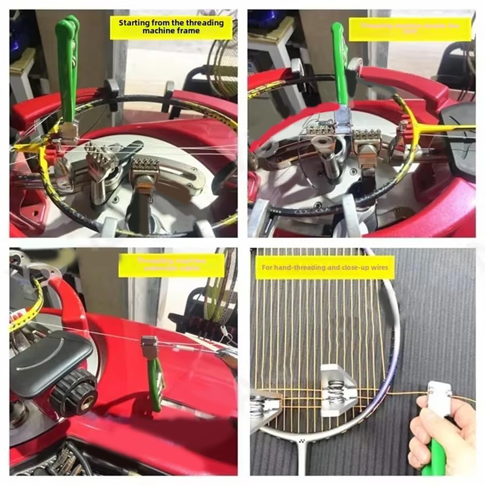 Clip di filettatura per racchetta da tennis e badminton, manico antiscivolo, molla ad alta pressione, rosso