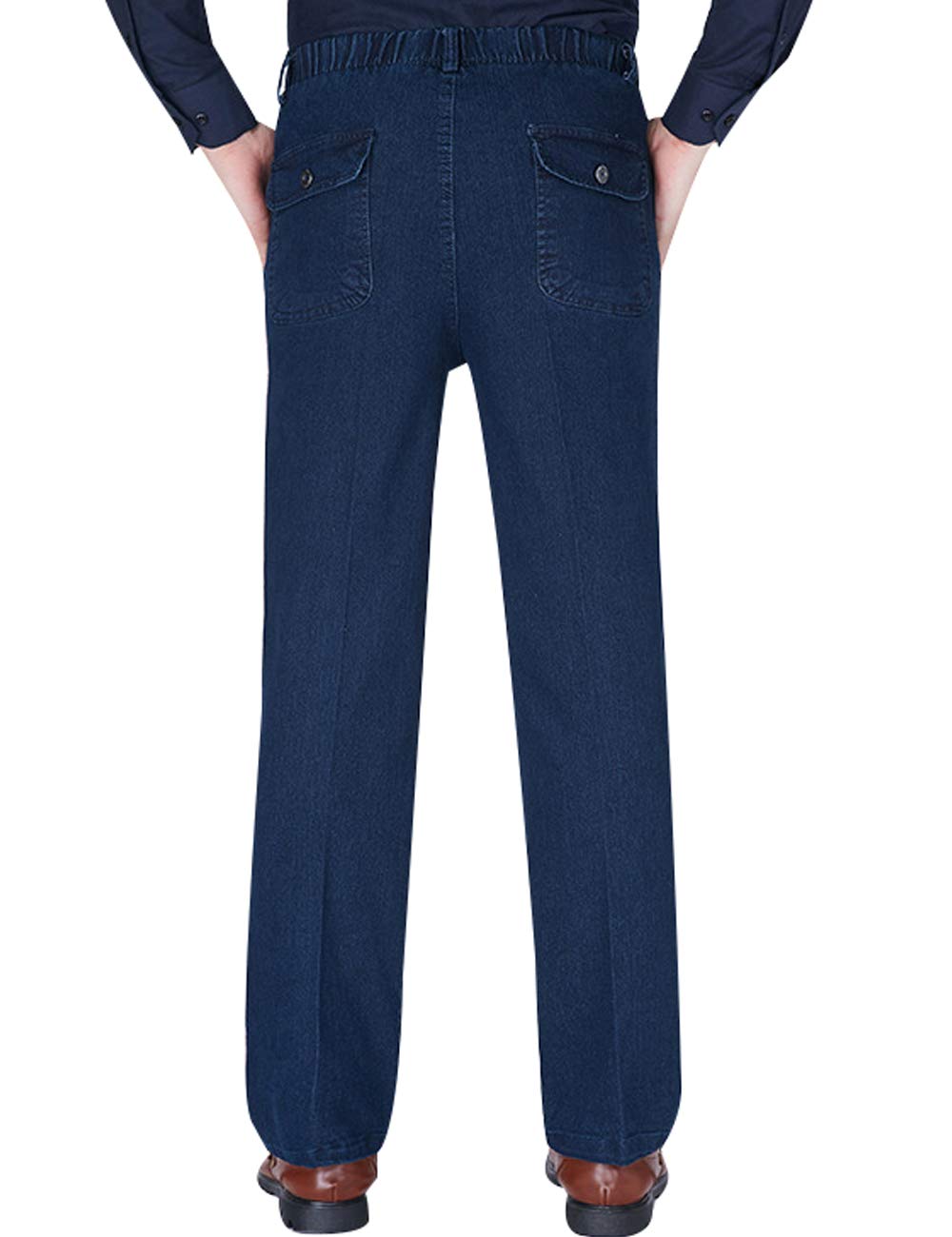 Youlee Hombres Cintura elástica Pantalones Rectos Jeans