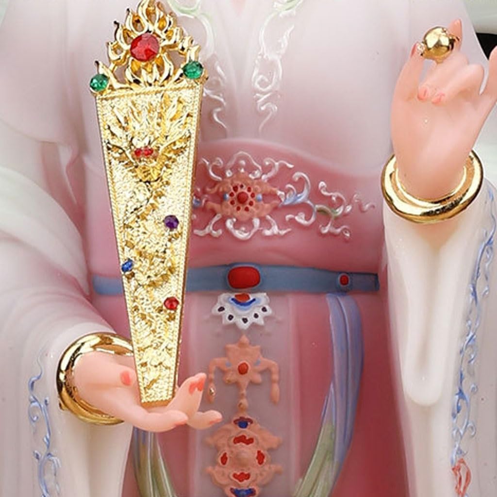 Posąg Buddy do wnętrz biały jadeitowy Bixia Yuanjun Statua Statua Ozdoby Salon Wejście Studia Dom Kult Ozdoby Medytująca Statua Buddy Figurka Rzeźba