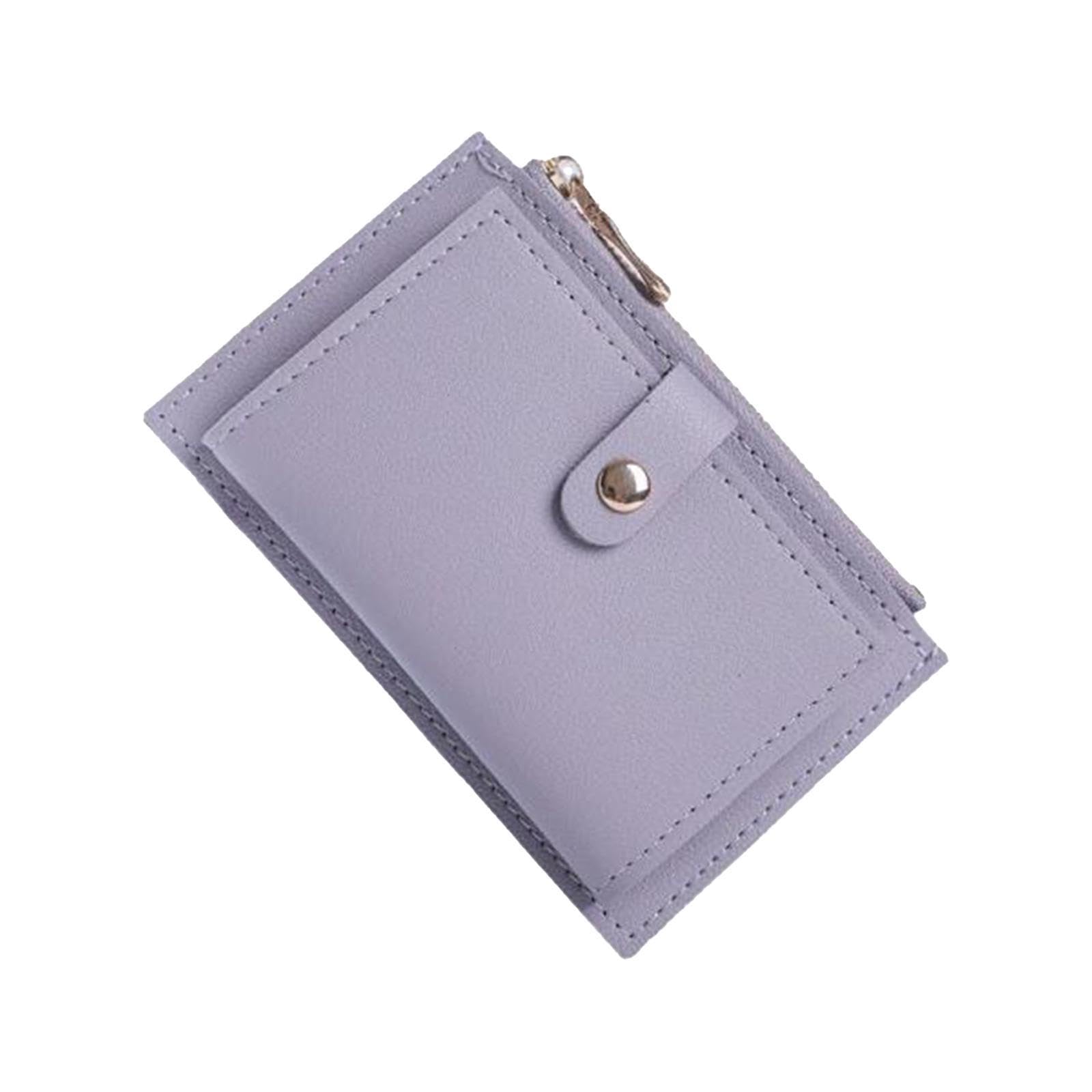 small wallet multifunctional thin short wallet for dating shopping commuting violet