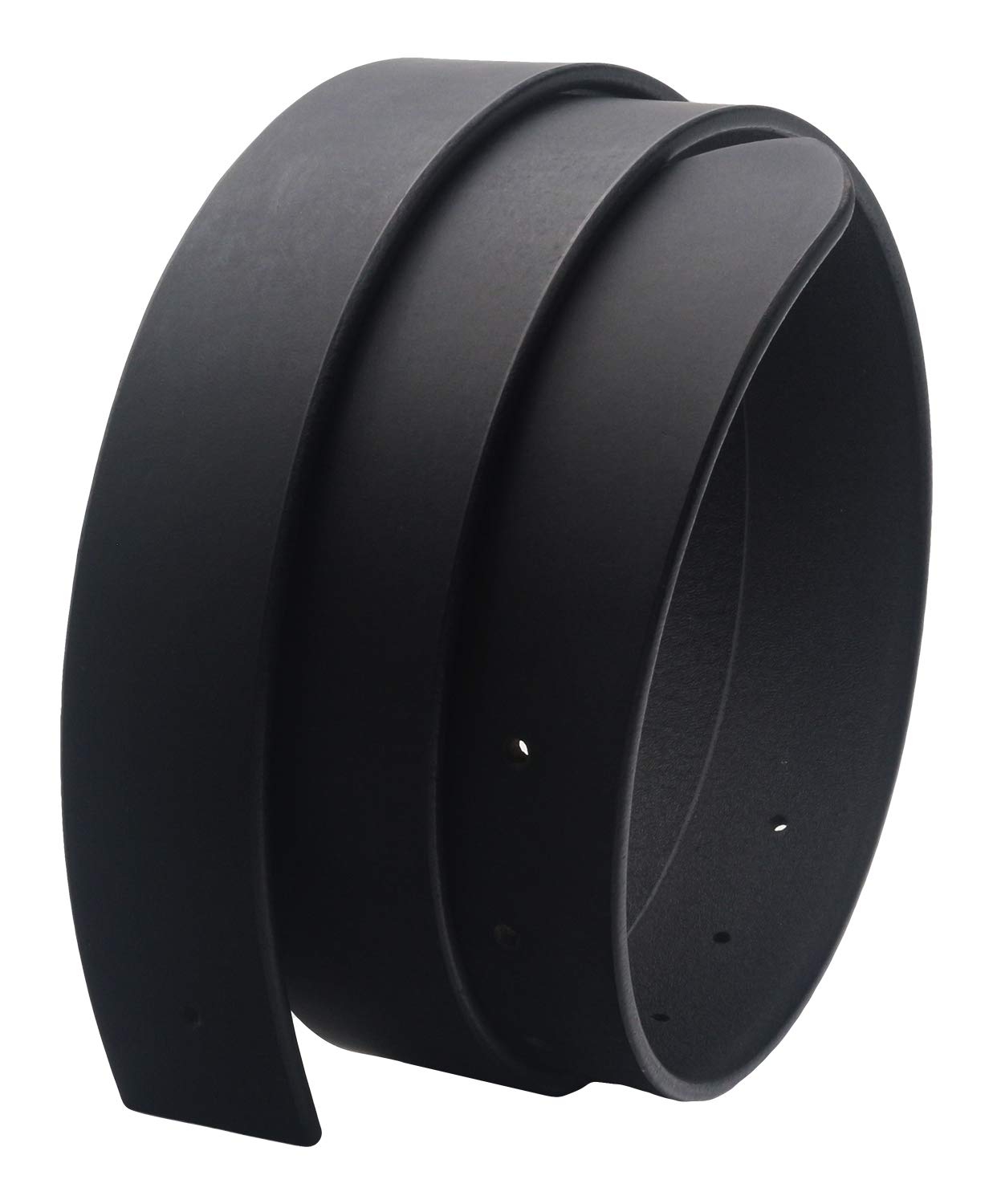 Qha Men's Black Real Leather Belts For Jeans 100% Full Grain Replacet Belt Strap No Buckle 32Mm Wide Q12 -44-48"