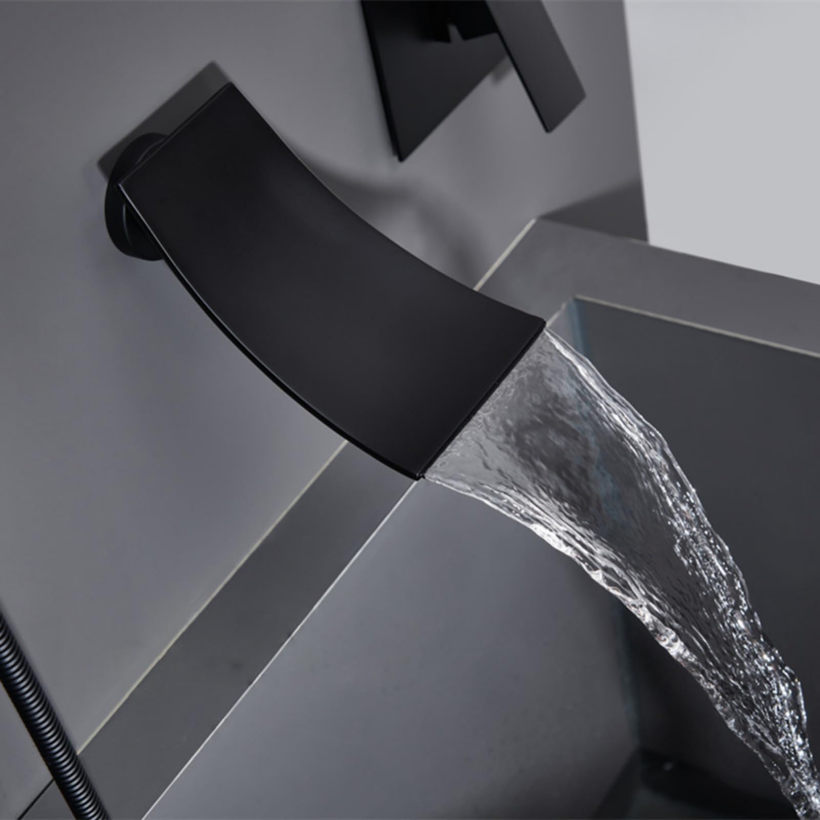 Grifo Mezclador de Ducha Y Bañera Cromado Grifos Tipo Cascada para Bañera Grifos Mezcladores de Ducha Monomando de Pared-C