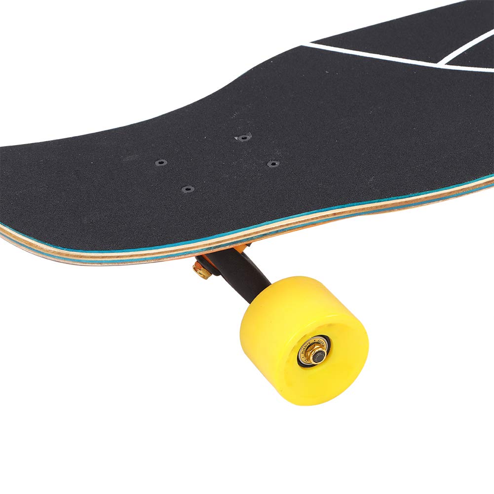 Longboard Portable Antidérapant élégant de 46 Pouces pour Adolescents et Adultes, Planche en érable de qualité Supérieure avec Roues à Haute élasticité pour Danser la Rue Fantaisie