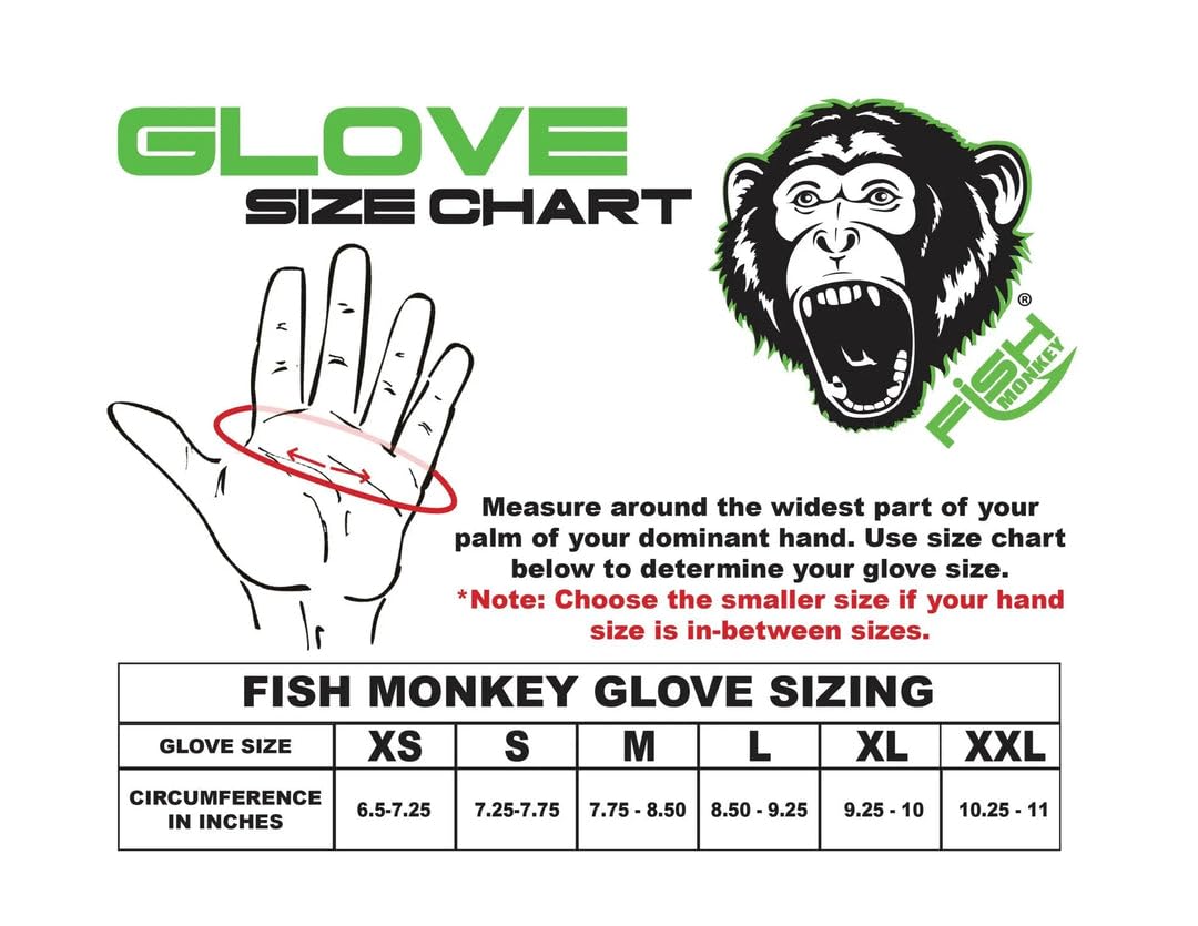 Fish Monkey Guantes de Pesca Unisex de Forro Polar, Talla S, Multicolor