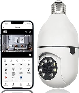 Light Bulb Camera,1080p Wi-Fi Home Security Camera, E27 Interface Smart Home Surveillance Camera With Two-Way Voice, Night Vision ,Human Motion Detection,Smart Tracking and Alarm.