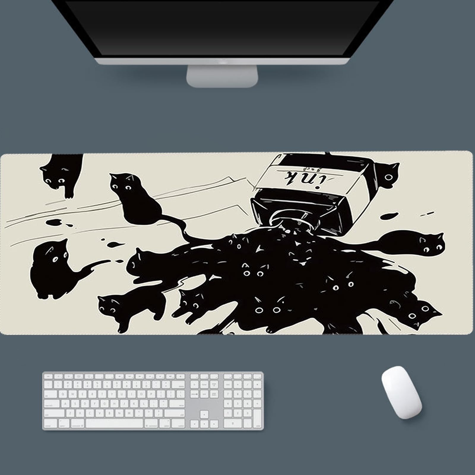 Gaming Mouse Pad XL Extended Anime Mouse Pad 31.5x11.8 inch, Large Cute Kawaii Big Computer Mouse Mat Desk Pad with Non-Slip Rubber Base and Stitched