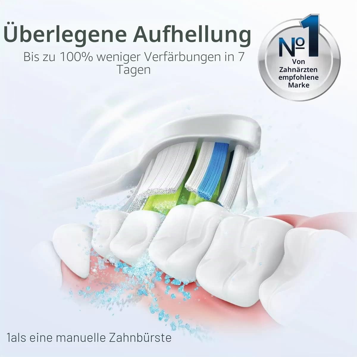 PHILIPS Sonicare Aufsteckbürsten für elektrische Zahnbürste, 5 Stück, W2 Optimal White Aufsteckbürste (HX6065/10)