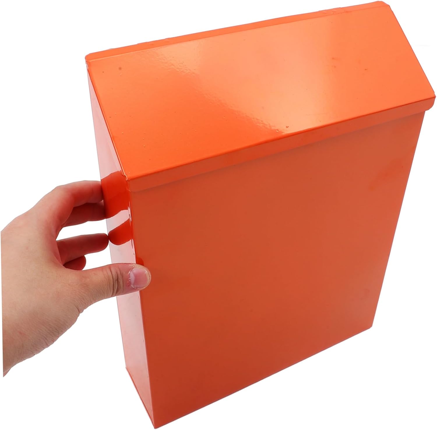 Veemoon Vintage Wall Mount Mailbox with Lock Durable Iron Post Box for Home Office Decorative Orange Design Easy Installation Secure Mail Protection